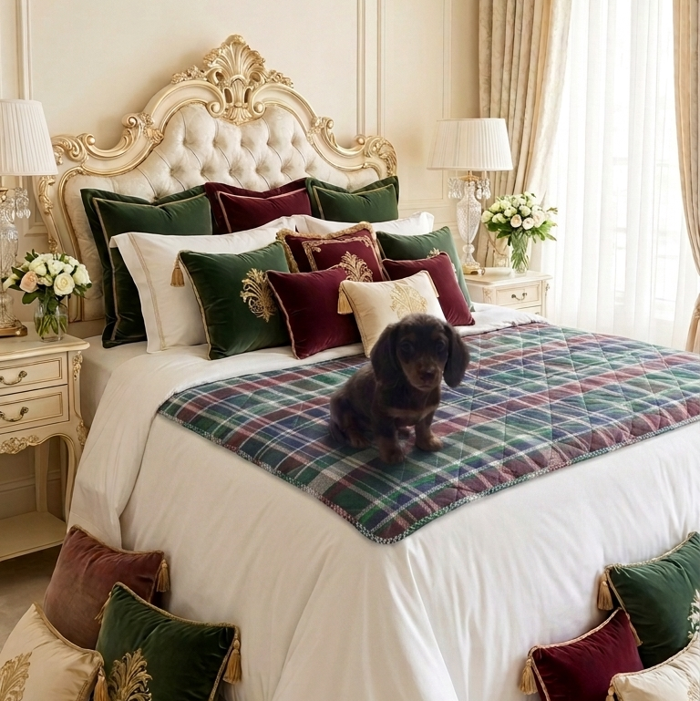 Blue Plaid Washable Puppy Pee Pads