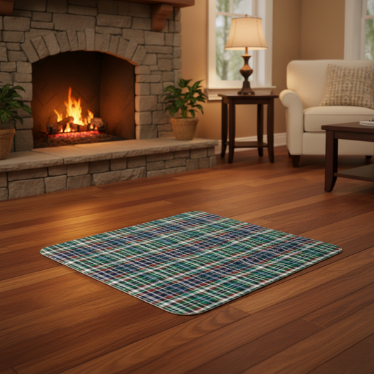 48x48 Blue Plaid Washable Puppy Potty Pee Pad