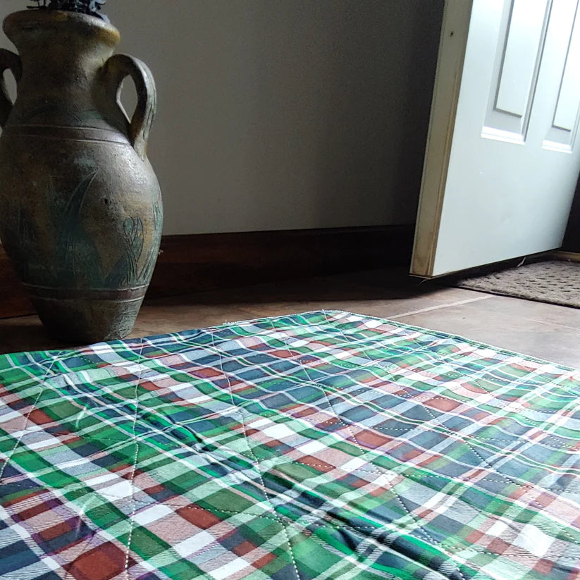 Blue Plaid Print Washable Puppy Pads