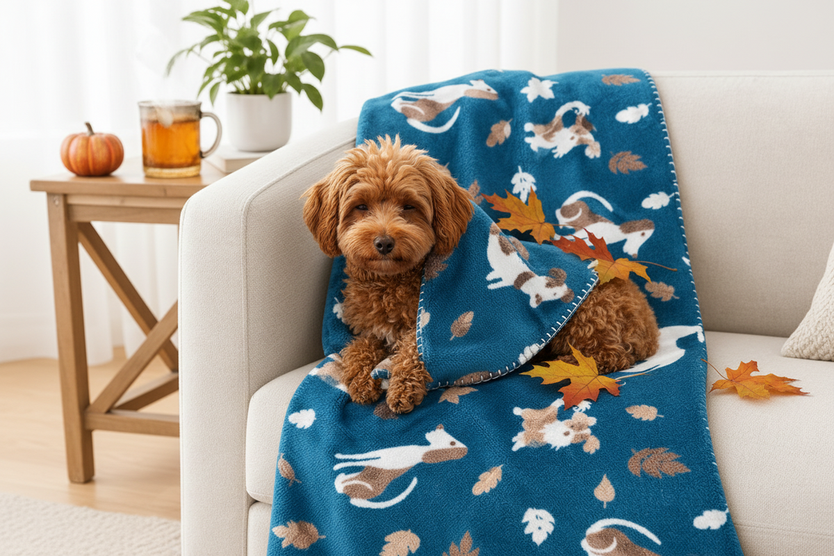 Poodle |Plush fleece dog throw blanket 50x60 inches |Personallypaws