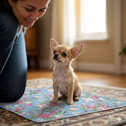 34x36 Floral Print Washable Reusable Puppy Potty Pads